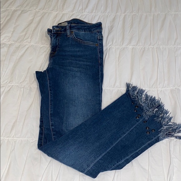 Zara jeans with frayed bottom